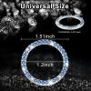 imageLivTee 2 PCS Crystal Rhinestone Car Engine Start Stop Decoration Ring Bling Car Interior Accessories for Women Push to Start Button Cover Sticker Automotive Decals WhiteBlue