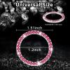 imageLivTee 2 PCS Crystal Rhinestone Car Engine Start Stop Decoration Ring Bling Car Interior Accessories for Women Push to Start Button Cover Sticker Automotive Decals WhiteRed