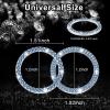 imageLivTee 2 PCS Crystal Rhinestone Car Engine Start Stop Decoration Ring Bling Car Interior Accessories for Women Push to Start Button Cover Sticker Automotive Decals WhiteSet Light Blue
