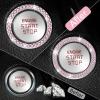 imageLivTee 2 PCS Crystal Rhinestone Car Engine Start Stop Decoration Ring Bling Car Interior Accessories for Women Push to Start Button Cover Sticker Automotive Decals WhiteSet Pink