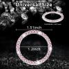 imageLivTee 2 PCS Crystal Rhinestone Car Engine Start Stop Decoration Ring Bling Car Interior Accessories for Women Push to Start Button Cover Sticker Automotive Decals WhitePink
