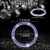 imageLivTee 2 PCS Crystal Rhinestone Car Engine Start Stop Decoration Ring Bling Car Interior Accessories for Women Push to Start Button Cover Sticker Automotive Decals WhiteDark Blue