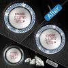 imageLivTee 2 PCS Crystal Rhinestone Car Engine Start Stop Decoration Ring Bling Car Interior Accessories for Women Push to Start Button Cover Sticker Automotive Decals WhiteSet Light Blue
