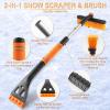 imageLivTee 32quot Extendable Ice Scraper ampamp Snow Brush for Car Windshield 360 Rotating Snow Removal Tool for Cars Trucks ampamp SUVs Automotive Winter Essentials ampamp Car Accessories for Men YellowOrange