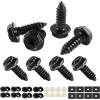 imageLivTee Anti Theft License Plate Screws Set for Securing Frames and Covers License Plate Bolts M6 14quot Tamper Proof Screws Caps Cover for Front Rear Frame Holder Mounting Black4PCSCrossBlack