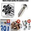 imageLivTee Anti Theft License Plate Screws Set for Securing Frames and Covers License Plate Bolts M6 14quot Tamper Proof Screws Caps Cover for Front Rear Frame Holder Mounting Black4PCSATSilver