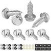 imageLivTee Anti Theft License Plate Screws Set for Securing Frames and Covers License Plate Bolts M6 14quot Tamper Proof Screws Caps Cover for Front Rear Frame Holder Mounting Black4PCSSlottedSilver