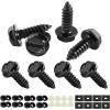 imageLivTee Anti Theft License Plate Screws Set for Securing Frames and Covers License Plate Bolts M6 14quot Tamper Proof Screws Caps Cover for Front Rear Frame Holder Mounting Black4PCSSlottedBlack