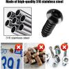 imageLivTee Anti Theft License Plate Screws Set for Securing Frames and Covers License Plate Bolts M6 14quot Tamper Proof Screws Caps Cover for Front Rear Frame Holder Mounting Black4PCSATBlack
