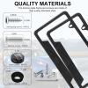imageLivTee Carbon Fiber License Plate Frames 2 Holes Stainless Steel License Plate Covers 2PCS Car License Plate Holder Slim Design with Gasket Cover for US Cars Automotive Exterior Accessories2H CF OP