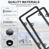 imageLivTee Carbon Fiber License Plate Frames 2 Holes Stainless Steel License Plate Covers 2PCS Car License Plate Holder Slim Design with Gasket Cover for US Cars Automotive Exterior AccessoriesCarbon Fiber