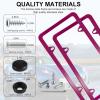 imageLivTee Carbon Fiber License Plate Frames 2 Holes Stainless Steel License Plate Covers 2PCS Car License Plate Holder Slim Design with Gasket Cover for US Cars Automotive Exterior AccessoriesHot Pink
