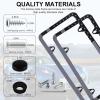 imageLivTee Carbon Fiber License Plate Frames 2 Holes Stainless Steel License Plate Covers 2PCS Car License Plate Holder Slim Design with Gasket Cover for US Cars Automotive Exterior AccessoriesFlag BG