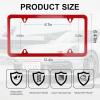 imageLivTee Carbon Fiber License Plate Frames 2 Holes Stainless Steel License Plate Covers 2PCS Car License Plate Holder Slim Design with Gasket Cover for US Cars Automotive Exterior AccessoriesRed