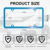 imageLivTee Carbon Fiber License Plate Frames 2 Holes Stainless Steel License Plate Covers 2PCS Car License Plate Holder Slim Design with Gasket Cover for US Cars Automotive Exterior AccessoriesBlue