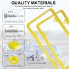 imageLivTee Carbon Fiber License Plate Frames 2 Holes Stainless Steel License Plate Covers 2PCS Car License Plate Holder Slim Design with Gasket Cover for US Cars Automotive Exterior AccessoriesYellow
