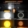 imageLivTee Extremely Bright Front Turn Signals ampamp Running Switchback LED Lights Panel with 1157 Base Compatible for Harley Dyna Street Glide Road King Motorcycle Accessories WhiteAmber