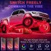 imageLivTee RGB LED Rock Lights Kit 4 Pods Waterproof Underglow Neon Lights with Bluetooth App Control  MultiColor ampamp Music Sync Wheel Light for Trucks SUV UTV ATV RZR Golf Cart