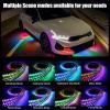 imageLivTee Smart Car Interior Lights RGB LED Accent Lights with App Control Music Mode DIY Mode 2Line Design Charger Included Car Accessories for WomenUnderglow Lights