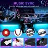 imageLivTee Smart Car Interior Lights RGB LED Accent Lights with App Control Music Mode DIY Mode 2Line Design Charger Included Car Accessories for WomenWith Car Charger