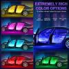 imageLivTee Smart Car Interior Lights RGB LED Accent Lights with App Control Music Mode DIY Mode 2Line Design Charger Included Car Accessories for WomenWith Car Charger