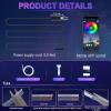 imageLivTee Smart Car LED Interior Lights with USB Port LED Strip Fiber Optic Lights Wireless App Control Sync to Music Car Accessories Gifts for Women and Men 5 in 1Fiber Optic Lights1to1
