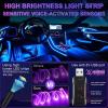 imageLivTee Smart Car LED Interior Lights with USB Port LED Strip Fiber Optic Lights Wireless App Control Sync to Music Car Accessories Gifts for Women and Men 5 in 1Fiber Optic Lights1to6