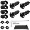 imageLivTee Anti Theft License Plate Screws Set for Securing Frames and Covers License Plate Bolts M6 14quot Tamper Proof Screws Caps Cover for Front Rear Frame Holder Mounting Black4PCSATBlack