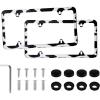 imageLivTee Carbon Fiber License Plate Frames 2 Holes Stainless Steel License Plate Covers 2PCS Car License Plate Holder Slim Design with Gasket Cover for US Cars Automotive Exterior AccessoriesCow Spot