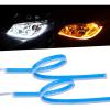 imageLivTee Flexible Waterproof 2Pcs 24 Switchback Led Light Strip Kit Dual Color Replacement for Headlight Decorative Daytime Running Lights and Flowing Turn Signal Lights AmberWhite