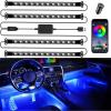 imageLivTee Smart Car Interior Lights RGB LED Accent Lights with App Control Music Mode DIY Mode 2Line Design Charger Included Car Accessories for WomenWith Car Charger