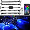 imageLivTee Smart Car Interior Lights RGB LED Accent Lights with App Control Music Mode DIY Mode 2Line Design Charger Included Car Accessories for WomenWith Remote Control