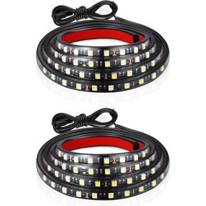 imageLivTee Truck Bed Lights 2PCS 60 Inch 12V LED Light Strip with OnOff Switch Blade Fuse 2Way Splitter Pickup Truck Accessories for Men  IP68 Waterproof2PCS