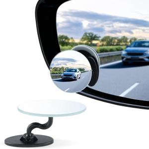 imageLivTee Blind Spot Mirrors 2quot Round HD Glass Frameless 360 Adjustable Convex Rear View Mirrors with Wide Angle Stick Exterior Accessories for Cars SUVs and Trucks 2 PackRound
